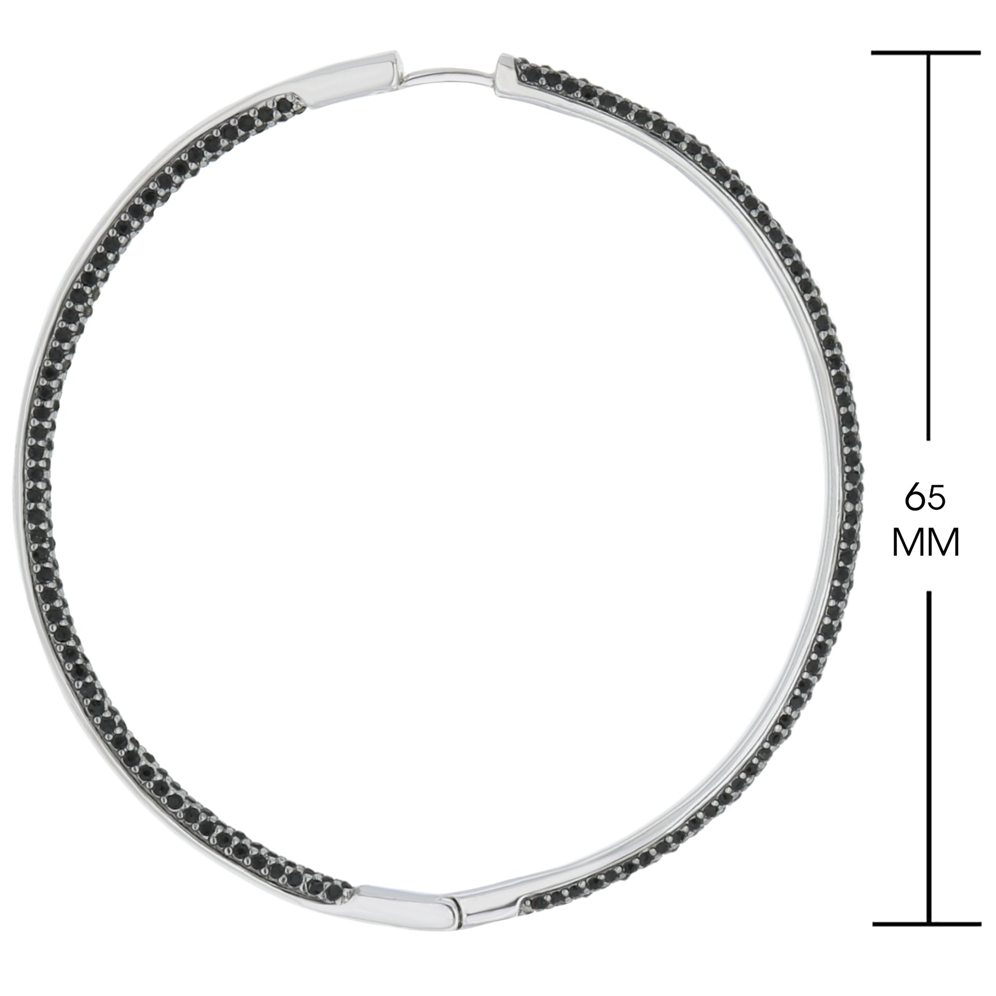 Pave hoop earrings by Lauren G Adams in silver-tone with black pavé stones on Tampa Home & Garden Store