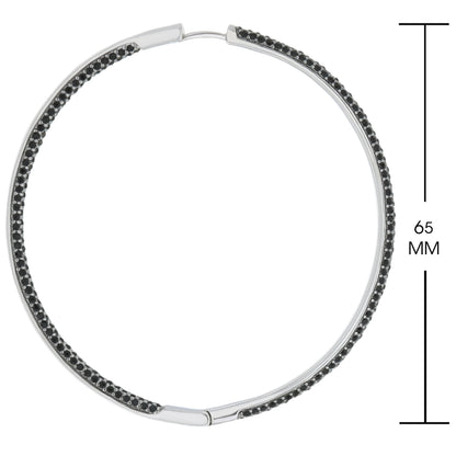 Pave hoop earrings by Lauren G Adams in silver-tone with black pavé stones on Tampa Home & Garden Store