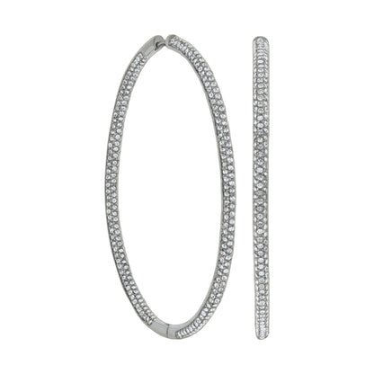 Pave Hoop Earrings by Lauren G Adams, silver-tone pavé crystal hoops for earrings on Tampa Home & Garden Store