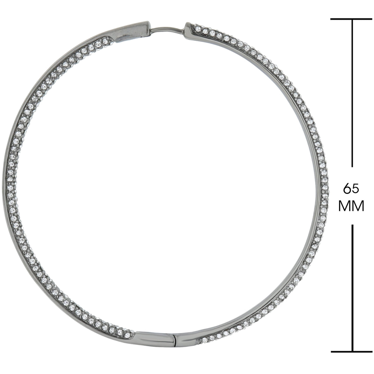 Pave hoop earrings Lauren G Adams, silver-tone metal with pavé crystals, hinged clasp on Tampa Home & Garden Store