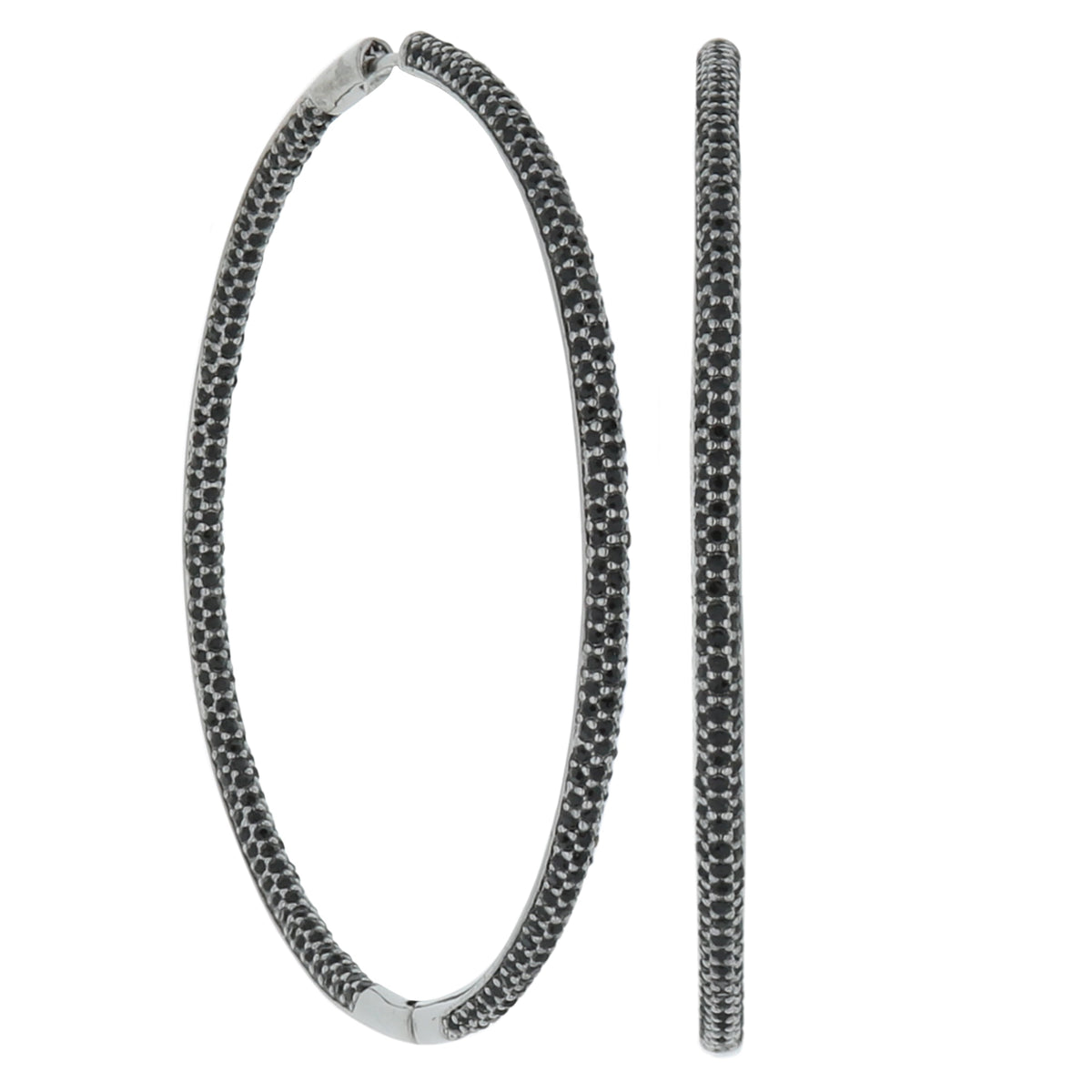 Pave hoop earrings by Lauren G Adams, silver-tone pave hoops on Tampa Home & Garden Store
