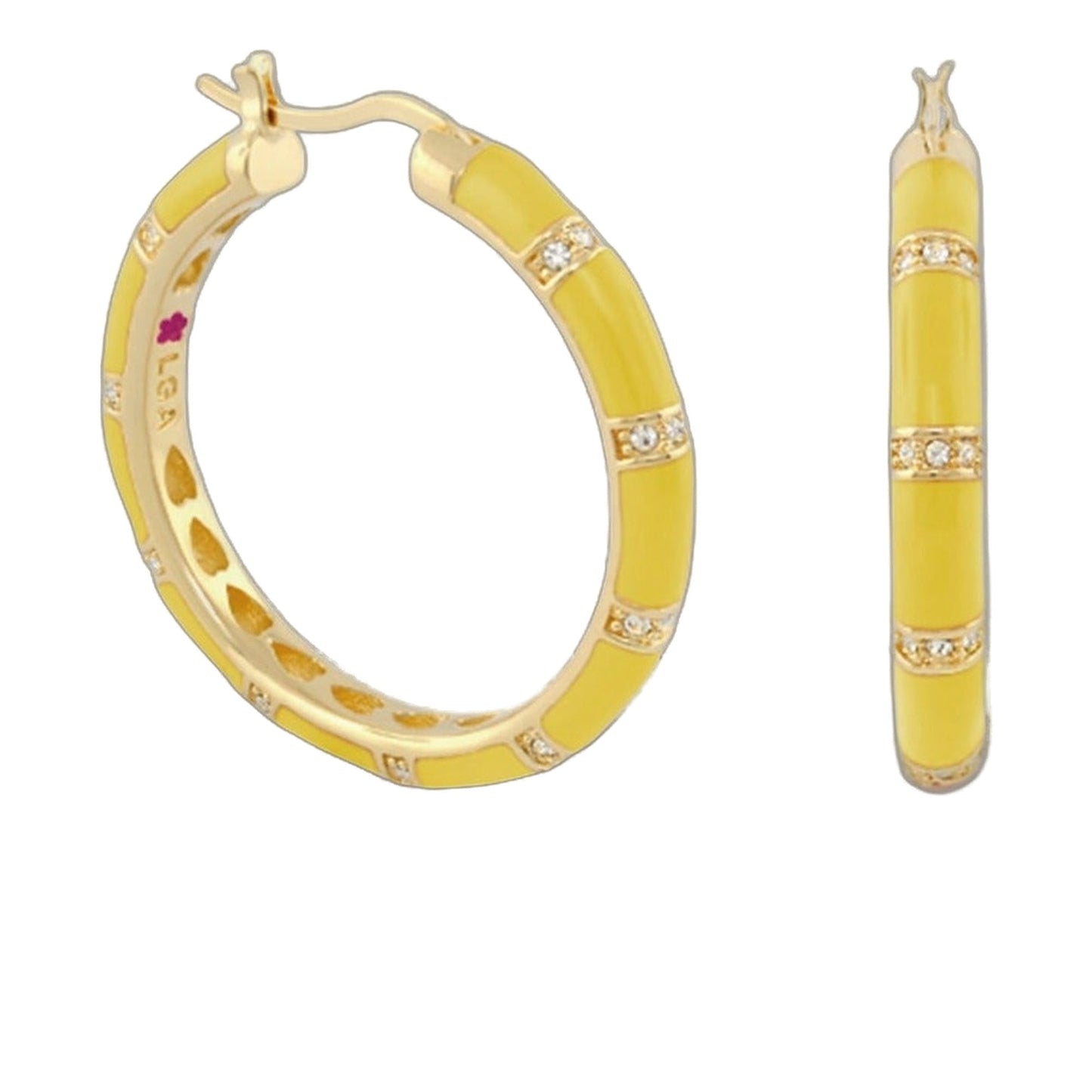 Santa Barbara Earrings set of 2 in yellow enamel with crystal accents by Lauren G Adams on Tampa Home & Garden Store