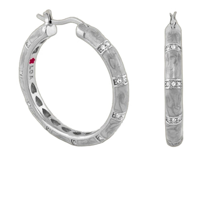 Santa Barbara Earrings by Lauren G Adams, silver hoop with pavé diamonds on Tampa Home & Garden Store