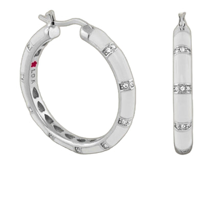 Santa Barbara Earrings silver-tone hoop and bar styles with pavé diamonds on Tampa Home & Garden Store