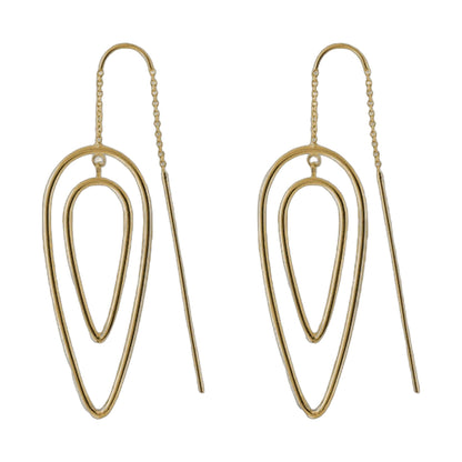 Socialite Open Teardrop Threader Earrings, gold tone, by Lauren G Adams (pair) on Tampa Home & Garden Store