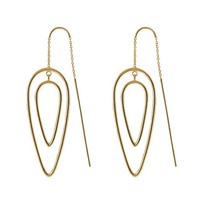 Socialite Earrings — Open Teardrop Threader, gold-tone, Lauren G Adams earrings, pair on Tampa Home & Garden Store
