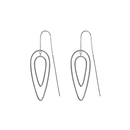 Socialite Earrings Open Teardrop Threader by Lauren G Adams, silver-tone teardrop earrings on Tampa Home & Garden Store