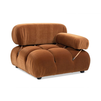 Bubble modular modern lounge arm chair in burnt orange velvet with plush rounded modules on Tampa Home & Garden Store