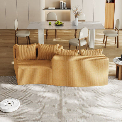Curved Modular Sectional Sofa and Four Pillows