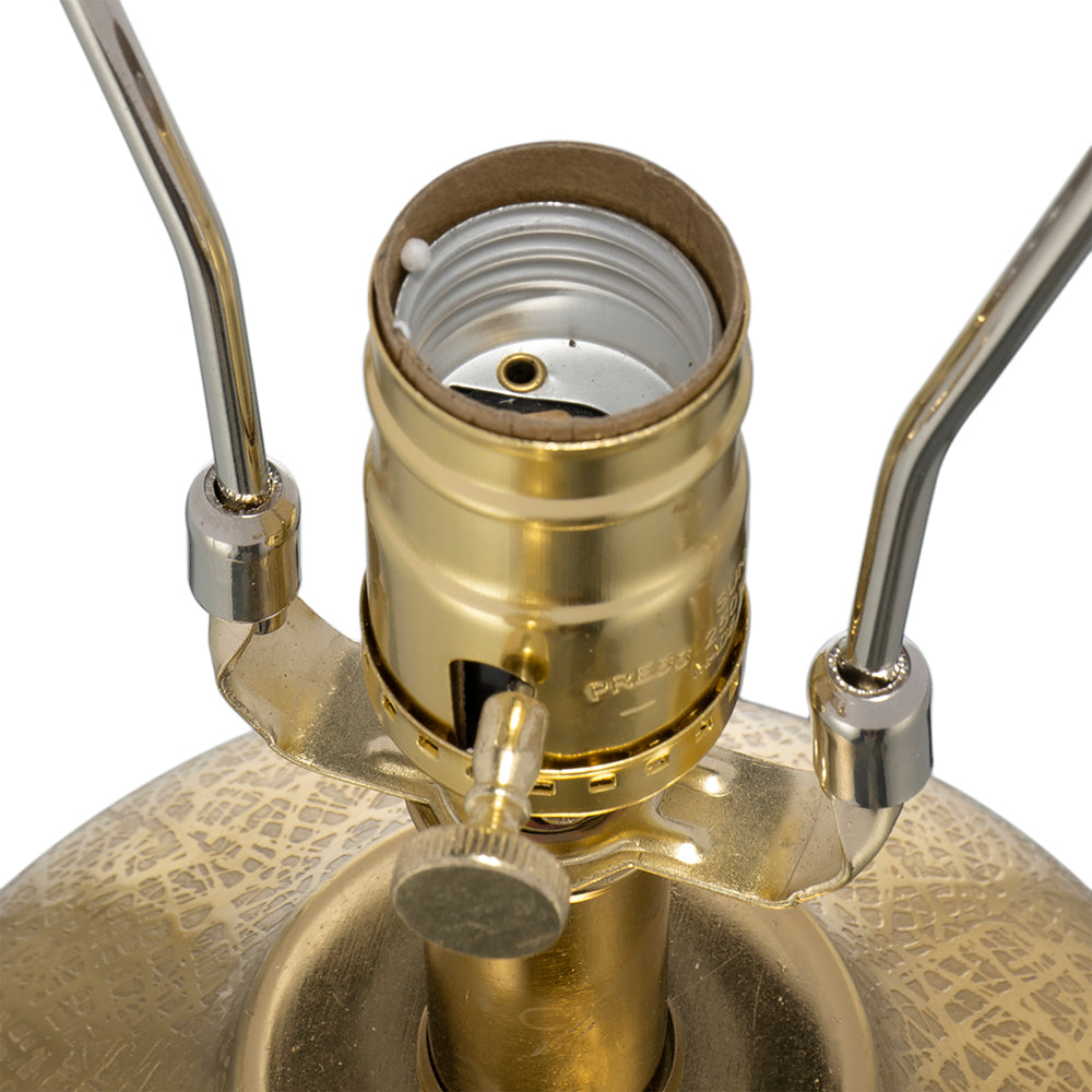 Table lamp socket assembly in gold with curved harp arms and adjustment knob on Tampa Home & Garden Store