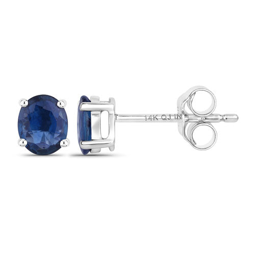 0.68ct blue sapphire stud earrings in 14K white gold by Bids.com on Tampa Home & Garden Store