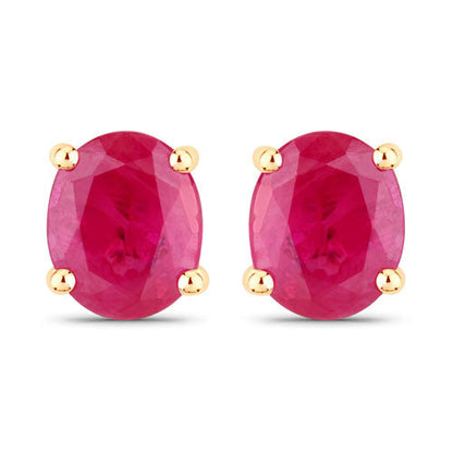 Oval ruby stud earrings in 0.60ct genuine rubies set in 14K yellow gold by Bids.com, pair on Tampa Home & Garden Store