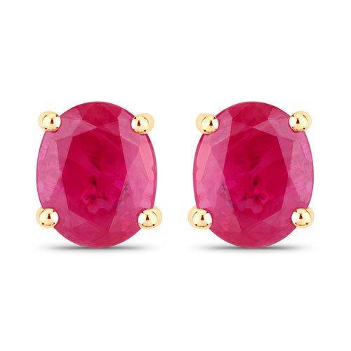 Oval ruby stud earrings in 0.60ct genuine rubies set in 14K yellow gold by Bids.com, pair on Tampa Home & Garden Store