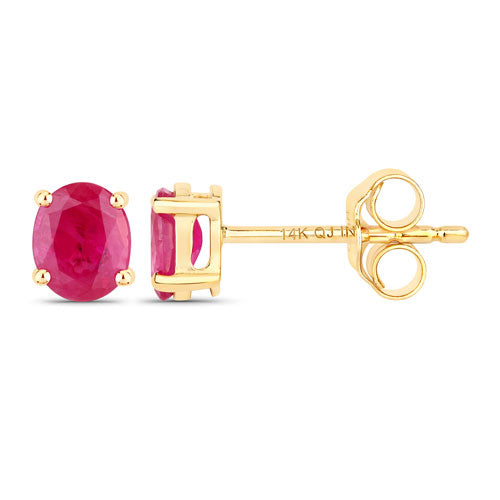 Ruby stud earring 0.60ct set in 14K yellow gold with butterfly back on Tampa Home & Garden Store