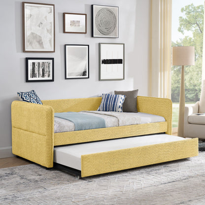 Upholstered Daybed and Pop Up Trundle Frame