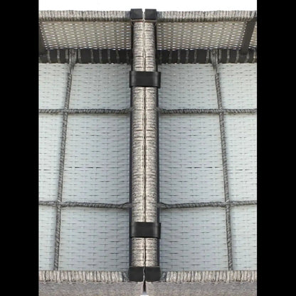 Wicker outdoor sectional frame joint from a 2-piece set in light gray weave on Tampa Home & Garden Store