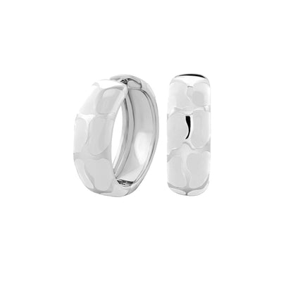Puzzle Hoop Earrings, pair of silver-tone mosaic hoops, Lauren G Adams collection on Tampa Home & Garden Store
