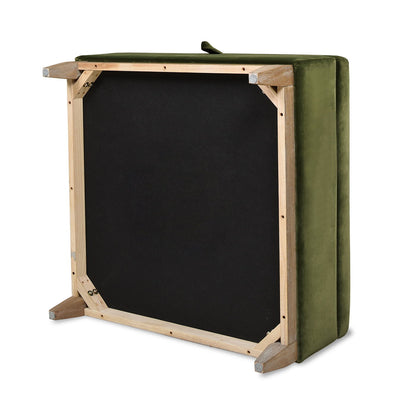 Knox Square Storage Cocktail Ottoman olive green velvet with wood frame on Tampa Home & Garden Store