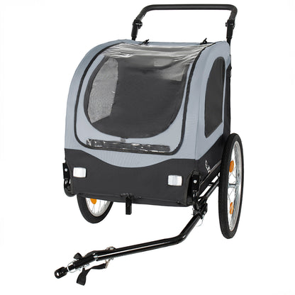 2-in-1 Bike Trailer & Pet Stroller for dogs up to 110 lbs, gray mesh canopy, HouseOfZazla on Tampa Home & Garden Store