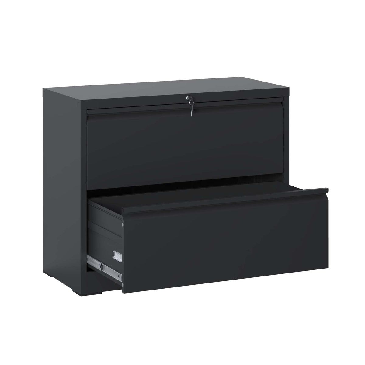 Black metal lateral filing cabinet with heavy locking drawers, key, HouseOfZazla on Tampa Home & Garden Store