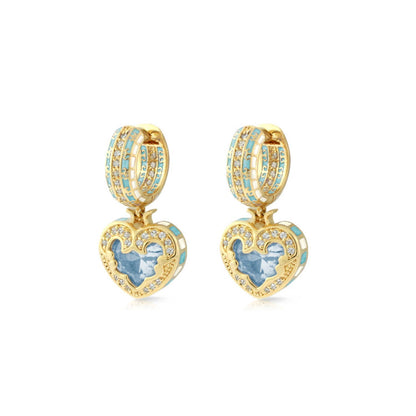 Renaissance Heart Earrings by Lauren G Adams, enamel and crystal heart charms pair on Tampa Home & Garden Store