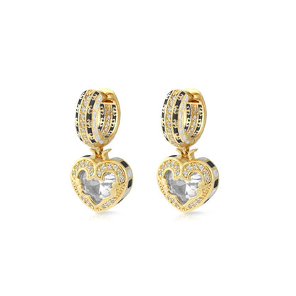 Renaissance Heart Earrings by Lauren G Adams, gold-tone pavé diamond heart pendants on Tampa Home & Garden Store