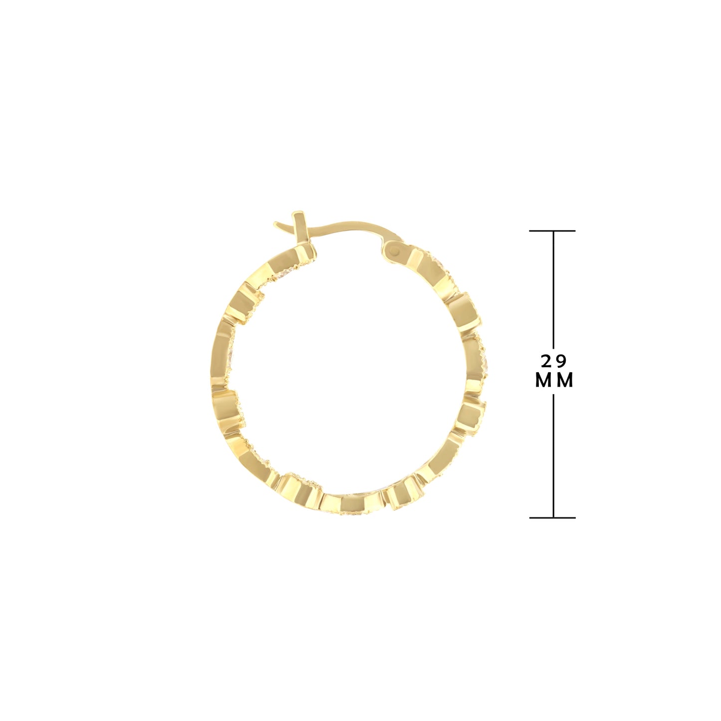 Pave Hoop Earrings by Lauren G Adams, gold-tone pavé links, 29 mm on Tampa Home & Garden Store
