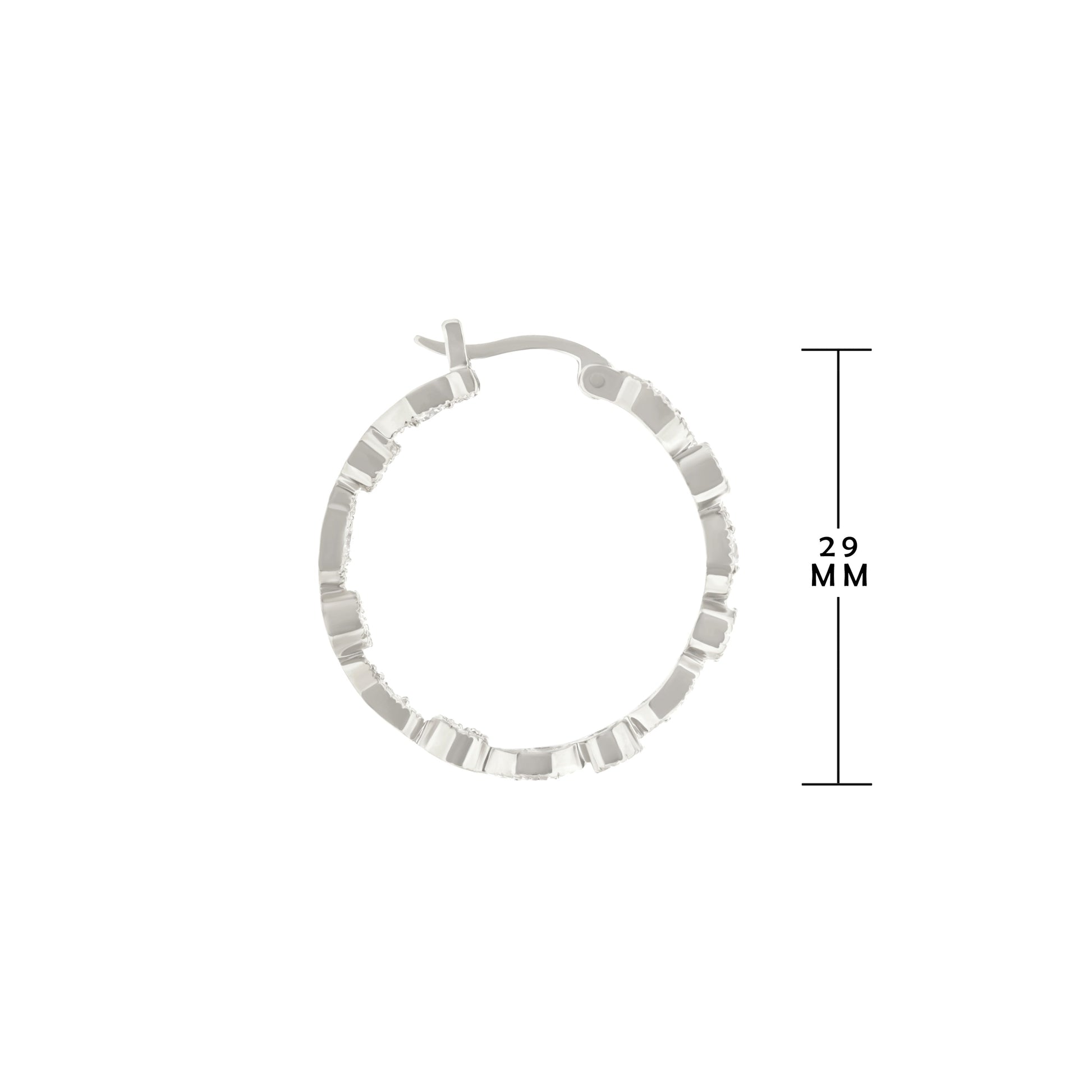 Pave hoop earrings by Lauren G Adams, silver-tone pavé hoops, 29 mm diameter on Tampa Home & Garden Store