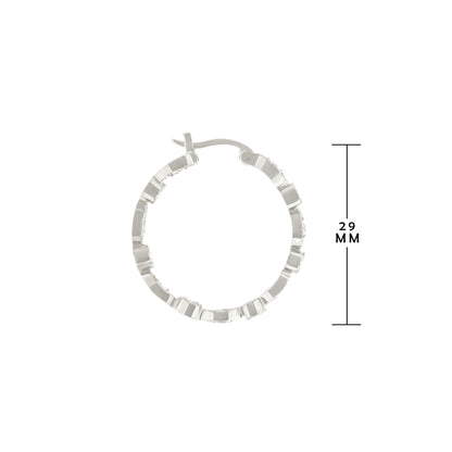 Pave hoop earrings by Lauren G Adams, silver-tone pavé hoops, 29 mm diameter on Tampa Home & Garden Store