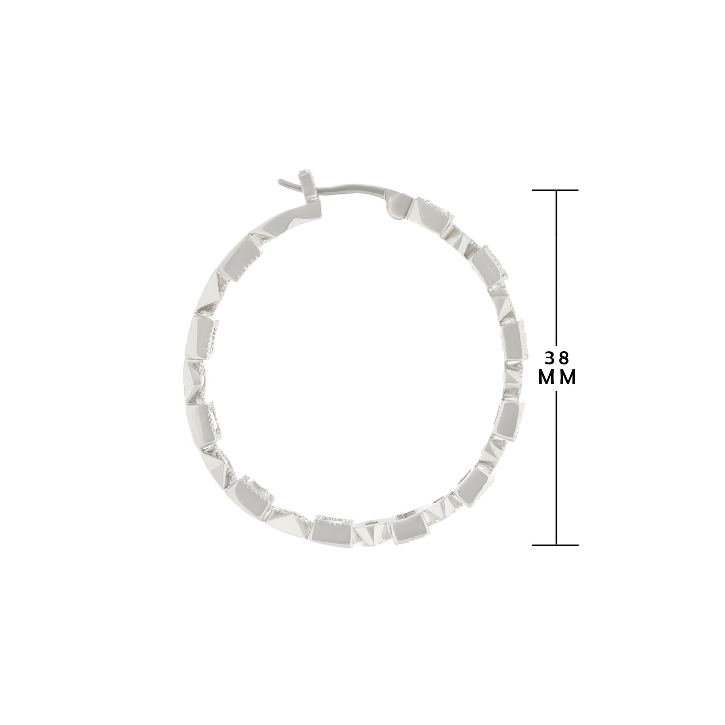 Pave hoop earring by Lauren G Adams, silver-tone metal on Tampa Home & Garden Store