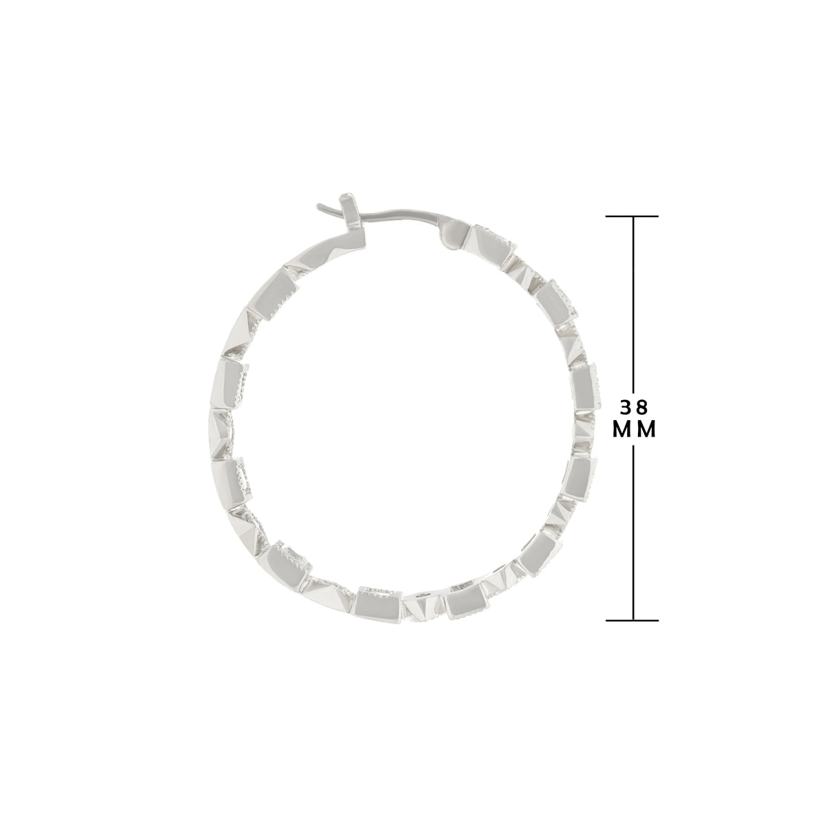 Pave hoop earring by Lauren G Adams, silver-tone metal on Tampa Home & Garden Store