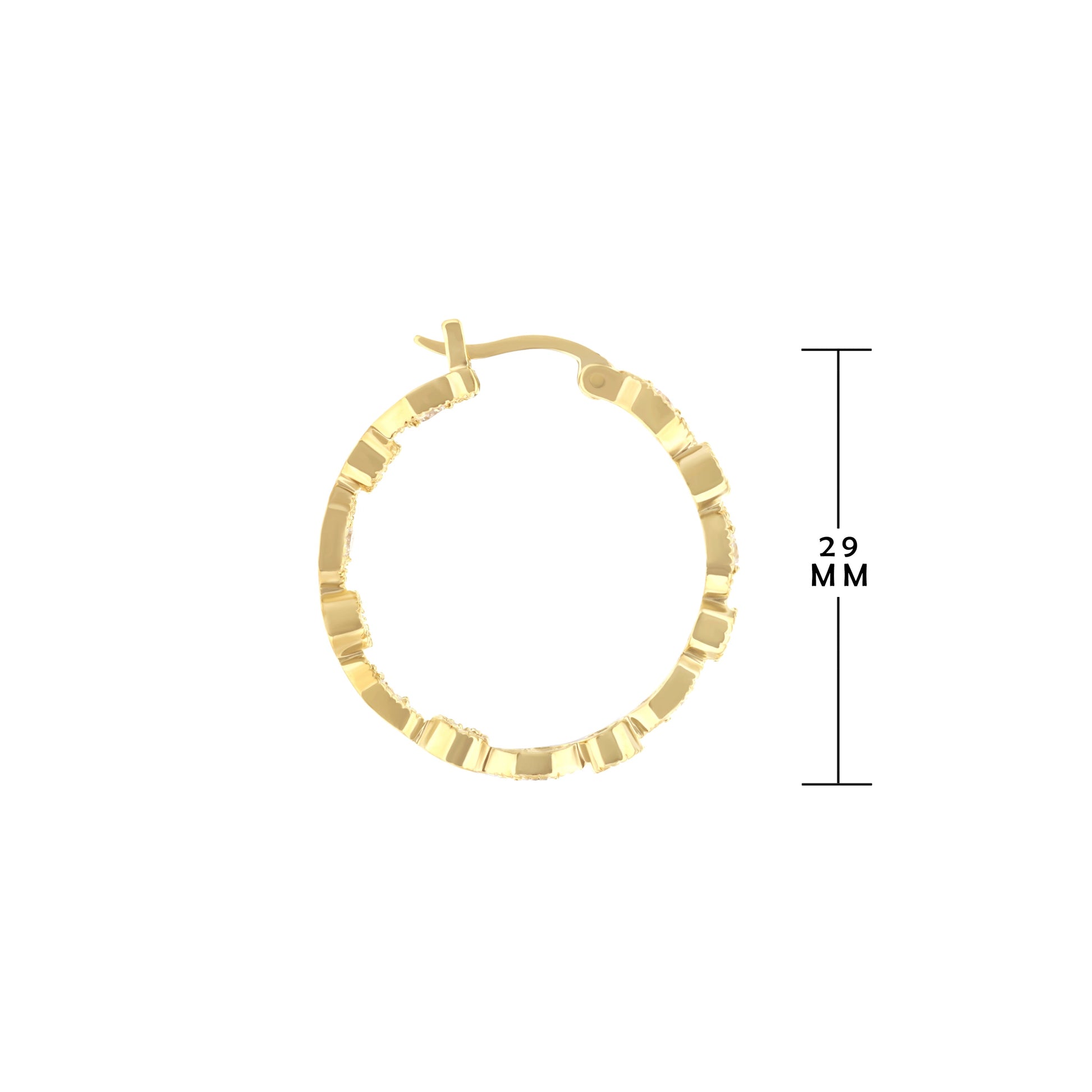 Pave hoop earrings by Lauren G Adams in gold-tone with textured segments on Tampa Home & Garden Store
