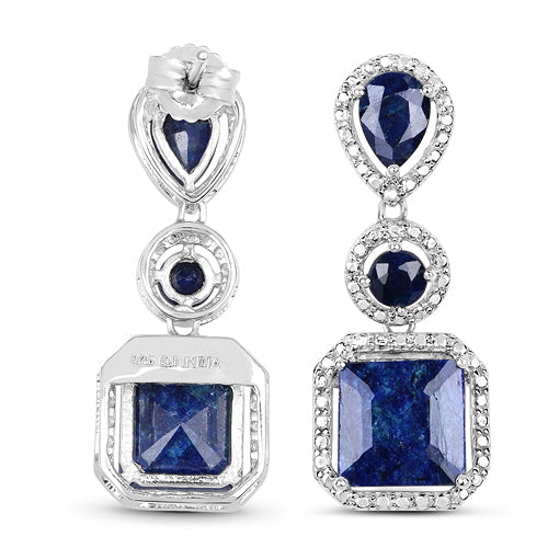 Pair of .925 sterling silver earrings with blue dyed sapphires, 11.62ct total, Bids.com on Tampa Home & Garden Store