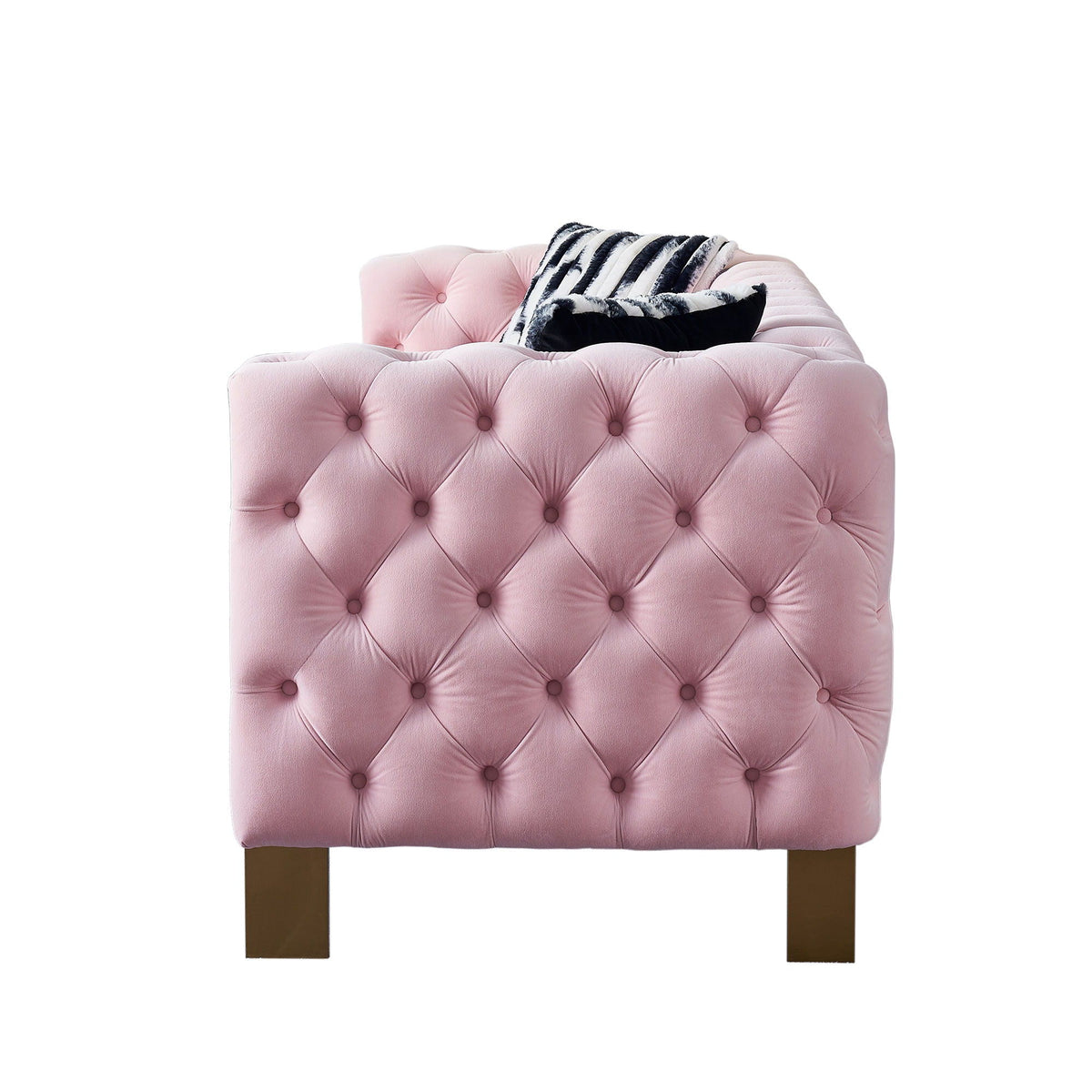 Modern Chesterfield Tufted Sofa and Metal Legs