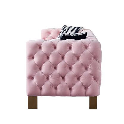 Modern Chesterfield Tufted Sofa and Metal Legs