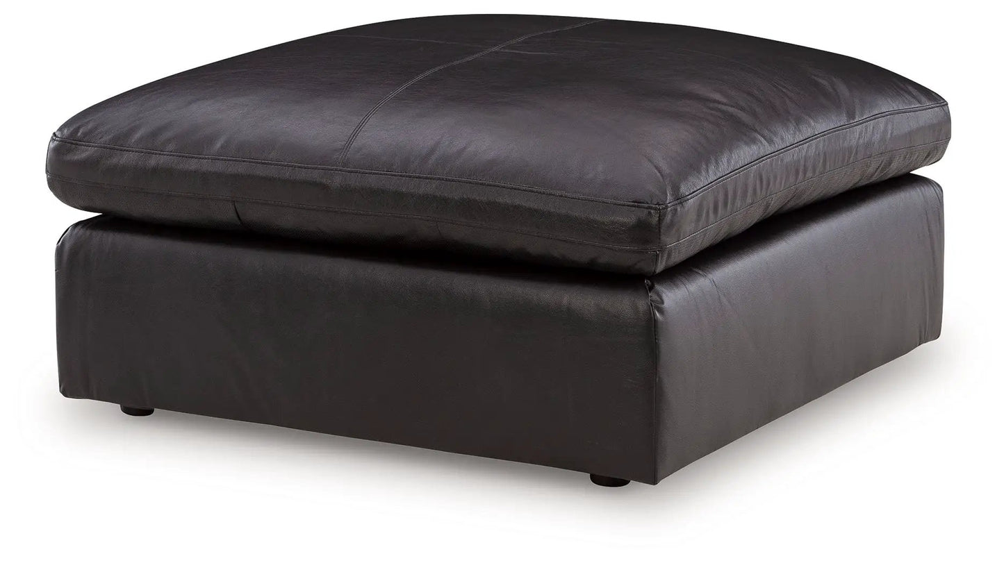 Emilia Oversized Accent Ottoman Leather and Faux