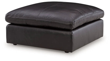 Emilia Oversized Accent Ottoman Leather and Faux