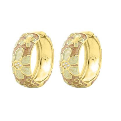 Butterfly Hoop Earrings pair gold-tone hoops with enamel butterfly motifs and crystal accents on Tampa Home & Garden Store