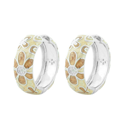 Butterfly Hoop Earrings With 18k Gold and CZ