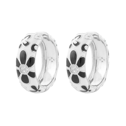 Butterfly hoop earrings by Lauren G Adams, silver-tone hoops with black enamel petals on Tampa Home & Garden Store