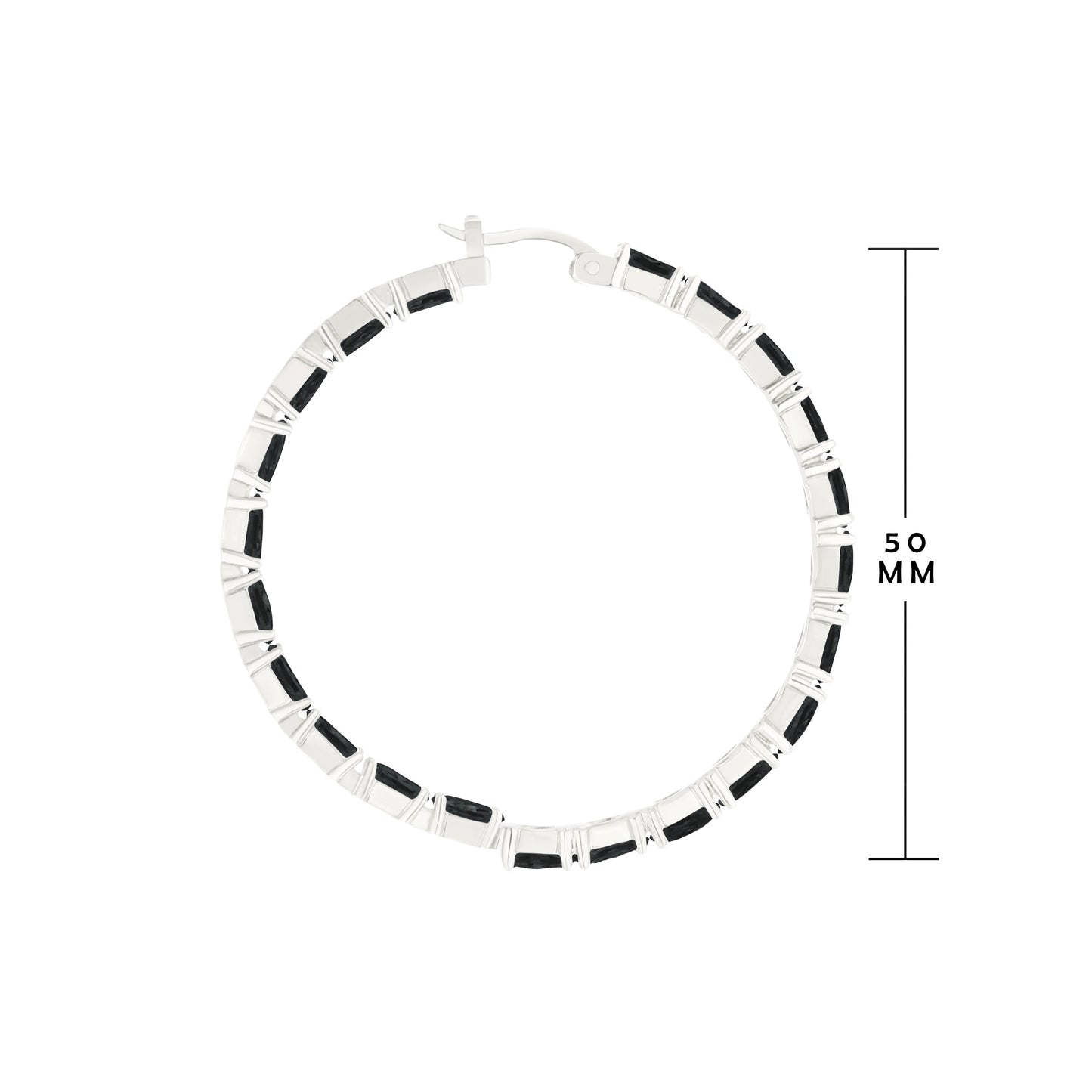 Bracelet with alternating silver segments and black inlay links by Lauren G Adams on Tampa Home & Garden Store