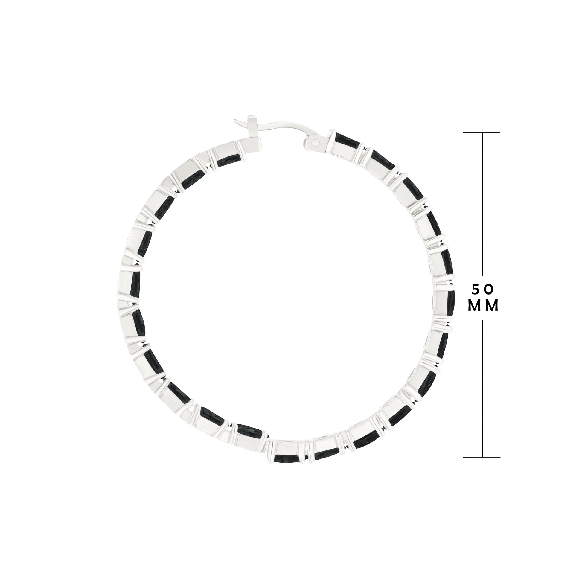 Bracelet with alternating silver segments and black inlay links by Lauren G Adams on Tampa Home & Garden Store