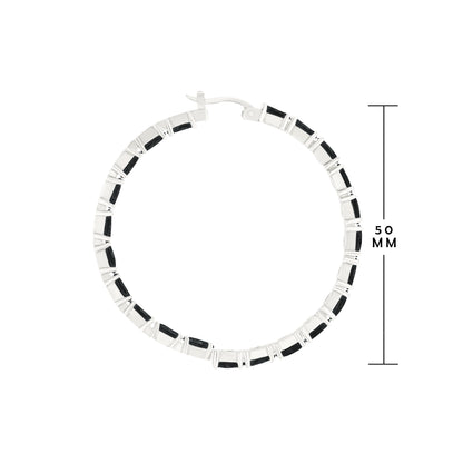 Bracelet with alternating silver segments and black inlay links by Lauren G Adams on Tampa Home & Garden Store
