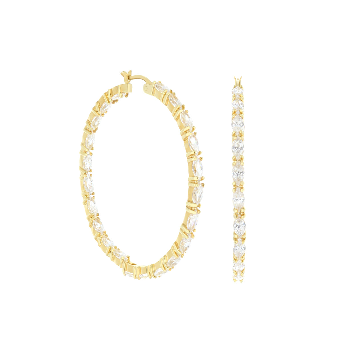 Lauren G Adams pave hoop earrings Marquise Station crystals, 3-piece display on Tampa Home & Garden Store