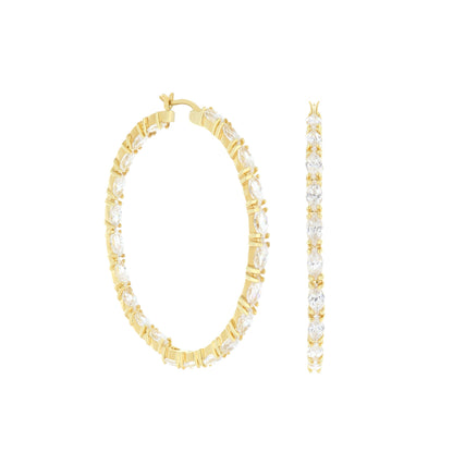 Lauren G Adams pave hoop earrings Marquise Station crystals, 3-piece display on Tampa Home & Garden Store