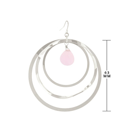 Fish Hook Earrings by Lauren G Adams with silver cage hoops and pale pink teardrop pendant on Tampa Home & Garden Store