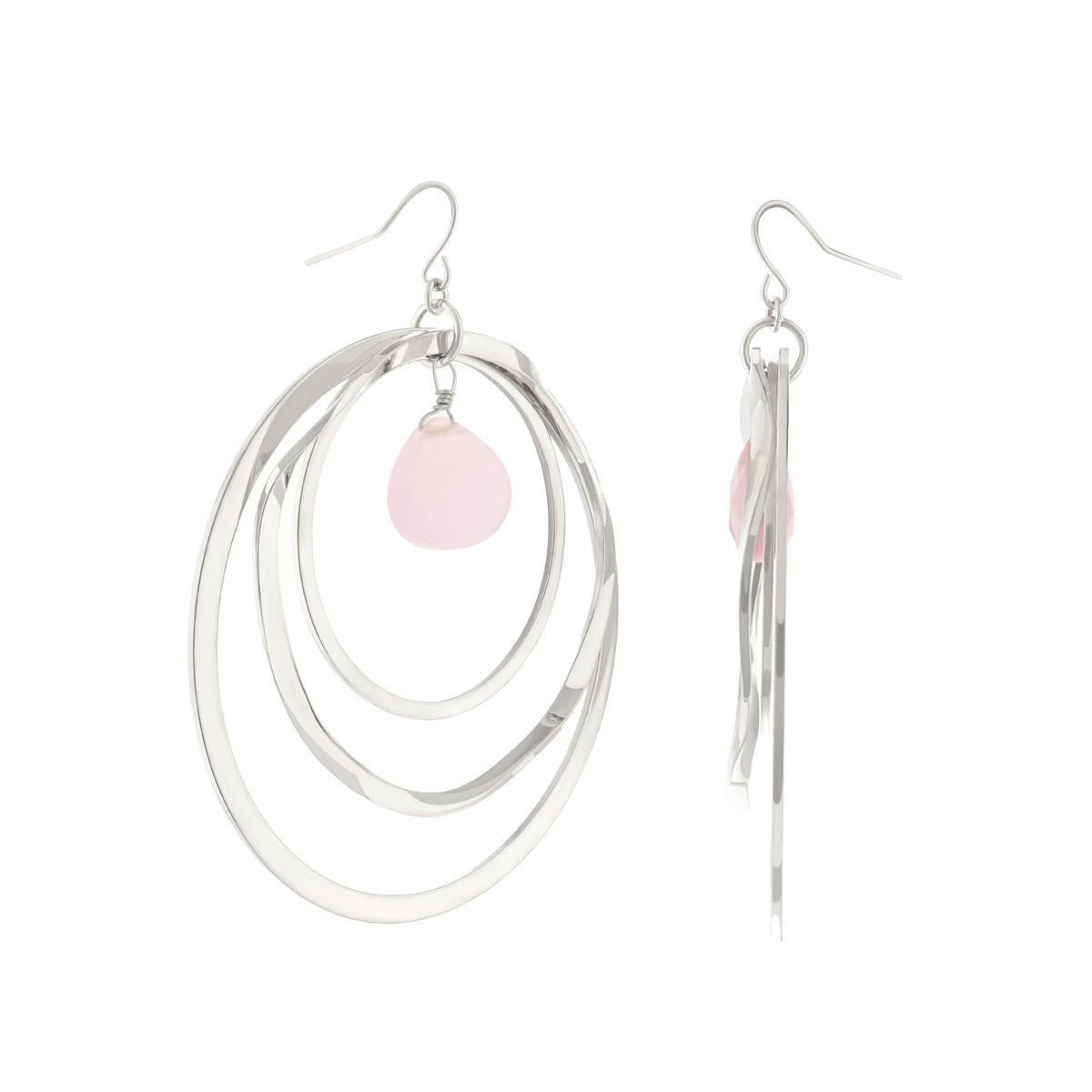 Fish Hook Earrings - pair with silver hoops and pink teardrop beads by Lauren G Adams on Tampa Home & Garden Store