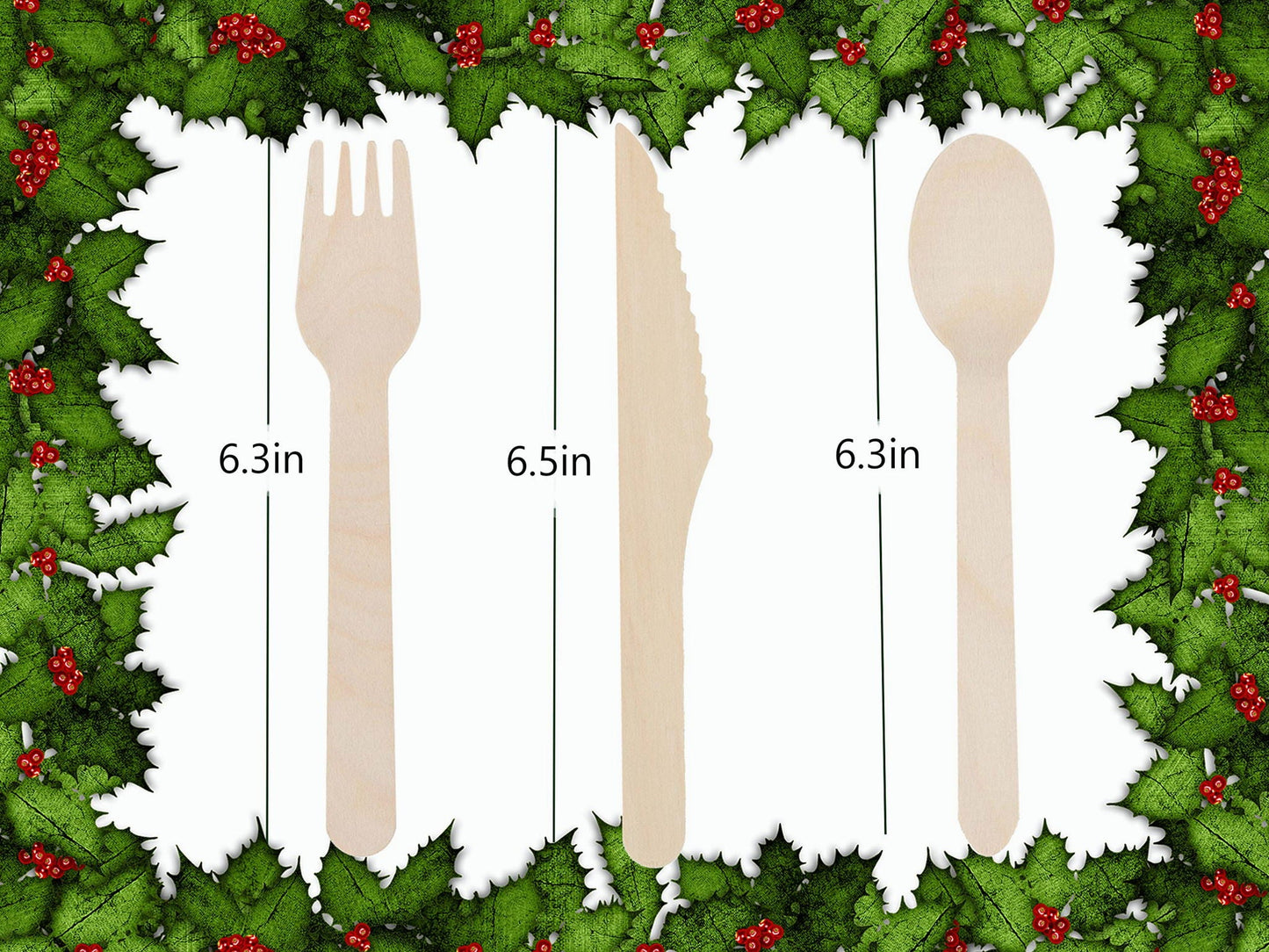 Natural Wood Cutlery And Utensils For A Party