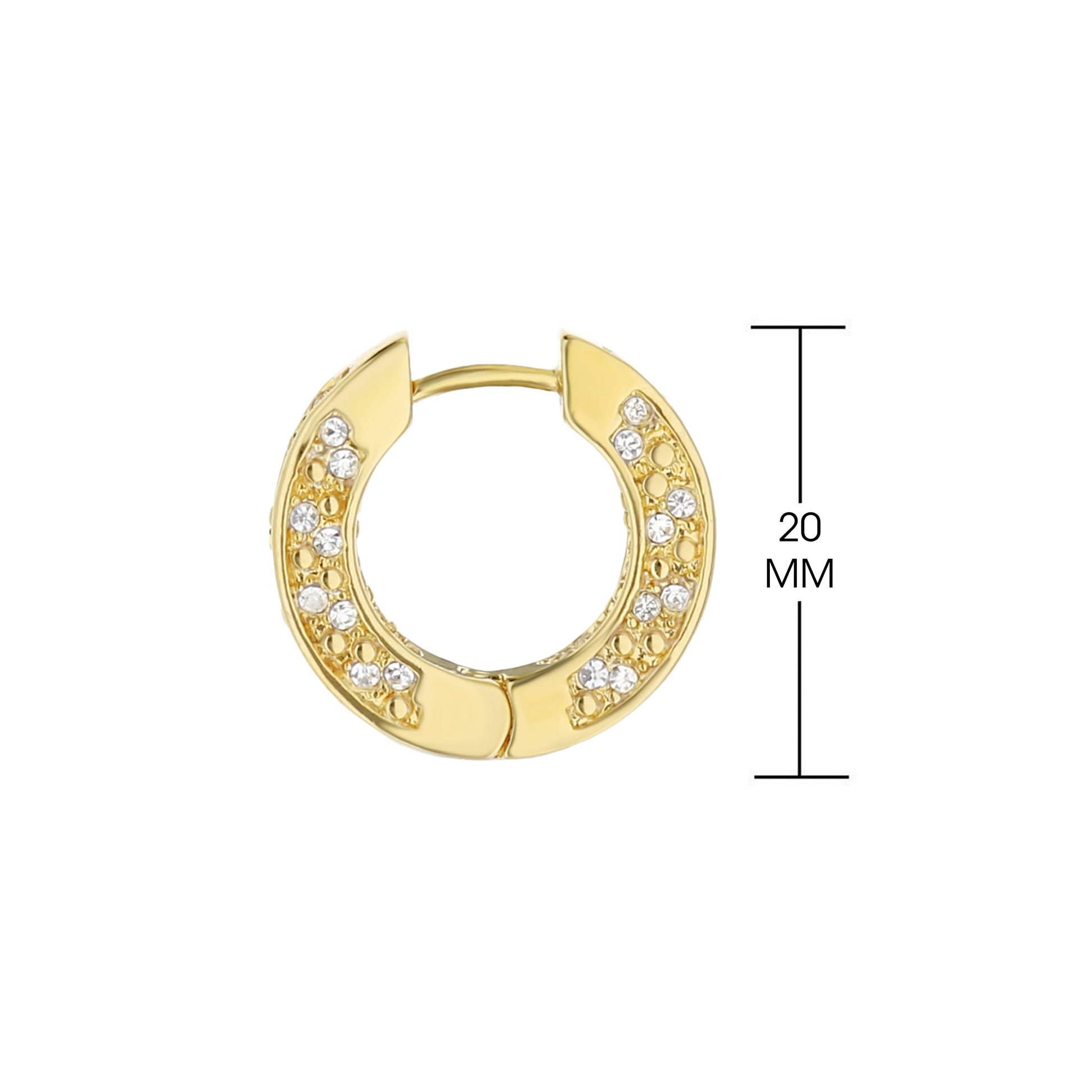 Lauren G Adams gold-tone pave hoop earring with beaded edge, 20mm diameter on Tampa Home & Garden Store