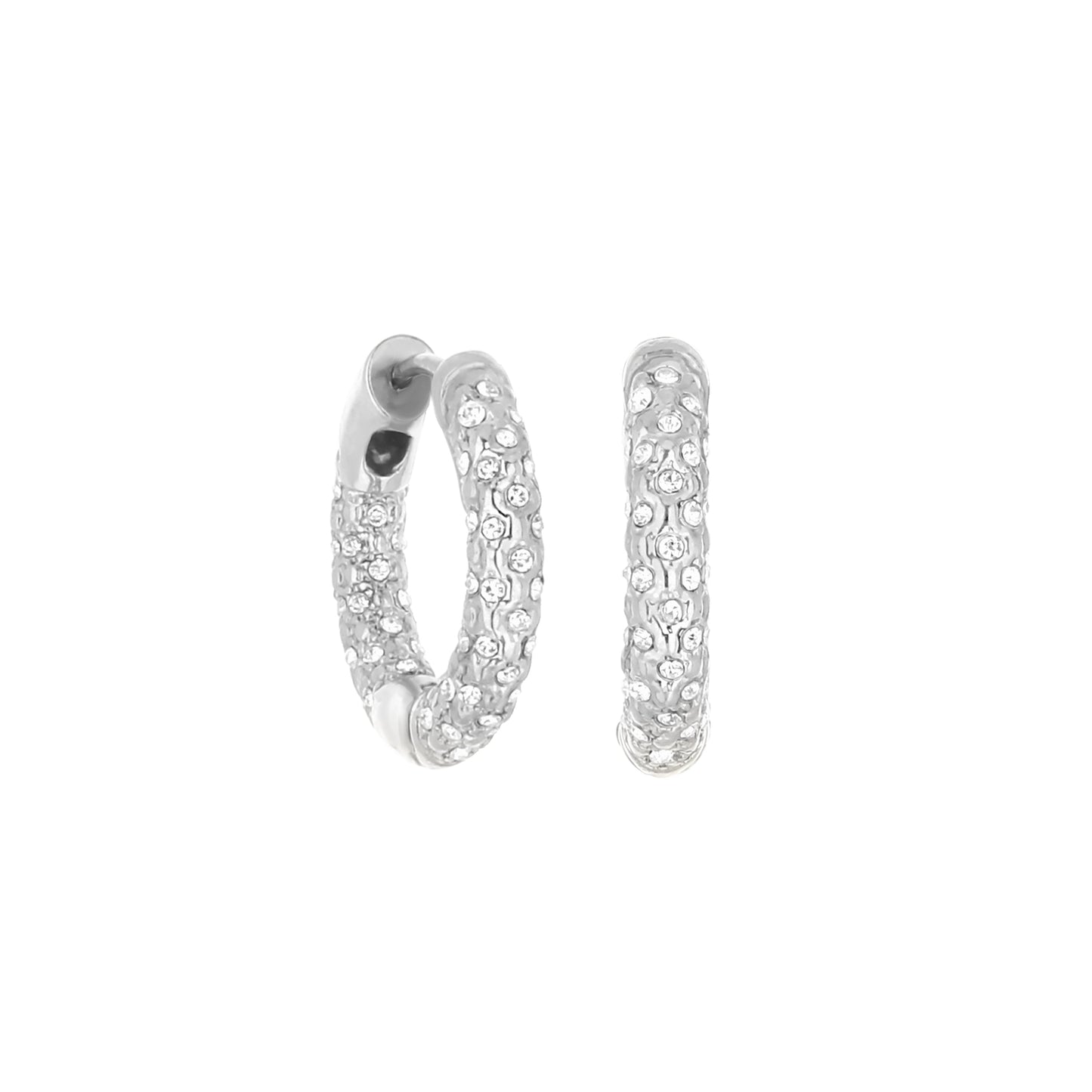 Pave Honeycomb Huggie Hoop Earrings set of 4 in silver-tone with crystal pavé by Lauren G Adams on Tampa Home & Garden Store